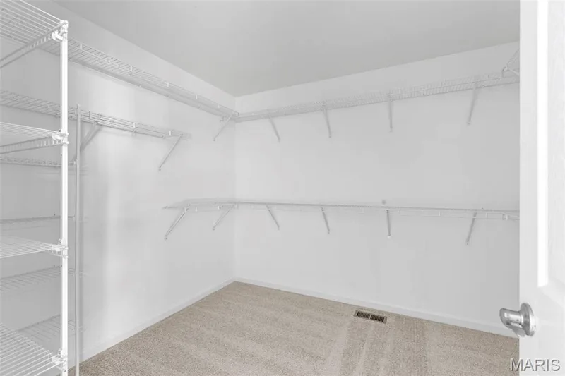 Walk in closet with carpet floors — 2 Hermitage II at Harvest Estate, O'Fallon, MO 63368