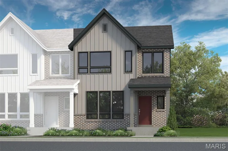 Rendering of Right Exterior Elevation @ Birdie Hills Crossing Townhome — 1 TBB Fairground - Exterior @ Birdie Hills Crossing, St Peters, MO 63376