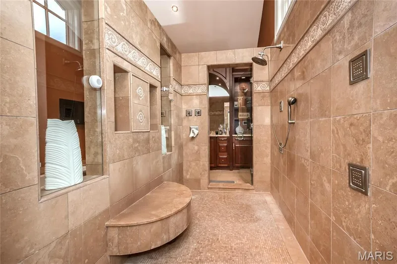 The walk-in shower featuring multiple heads — 4 Slate River Way, Wentzville, MO 63385