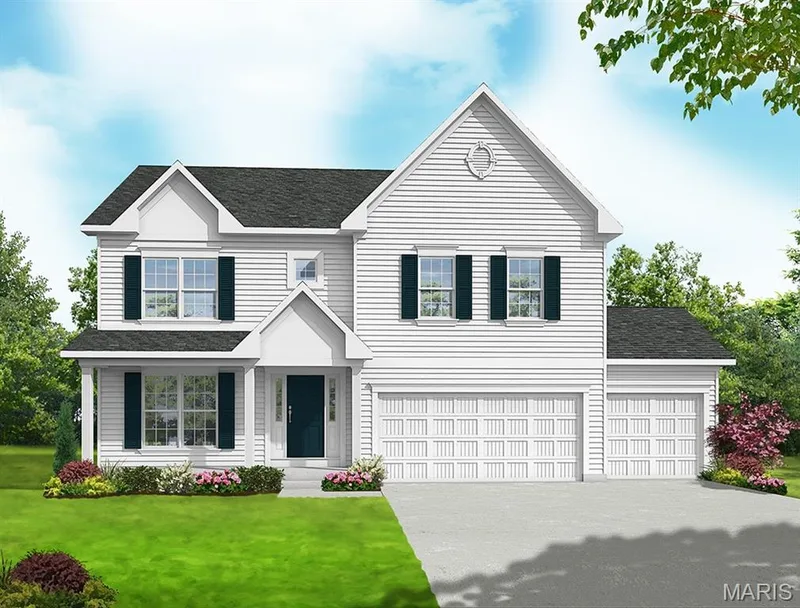 Traditional-style house with roof with shingles, driveway, and a front yard — 0 Lancaster @ Montage at Hawk Ridge, Lake St. Louis, MO 63367