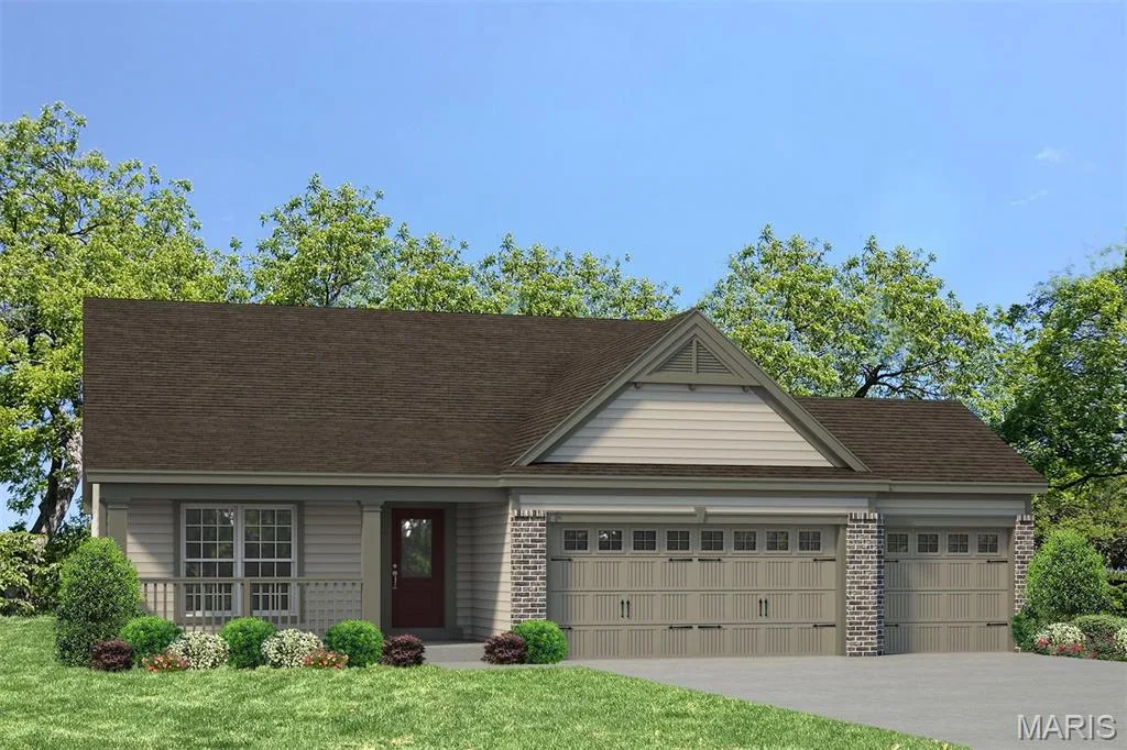 Rendering of Standard Elevation — 1 TBB Brookmont 3 Car @ The Villages at Post Farms, O'Fallon, MO 63385