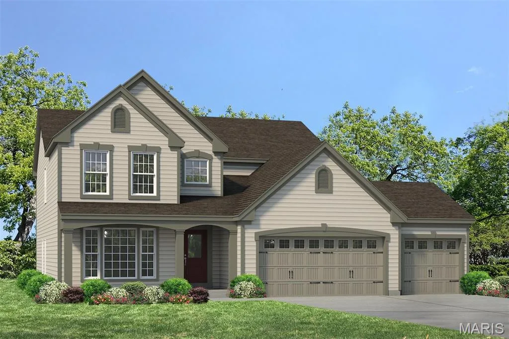 Rendering of Standard Elevation — 1 TBB Carver 3 Car @ The Villages at Post Farms, O'Fallon, MO 63385