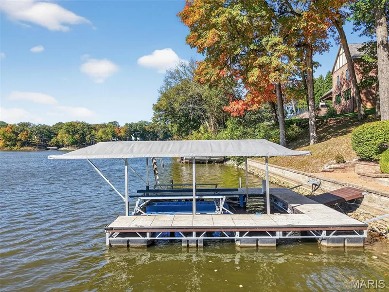 New dock with lift and cover — 22 Holloway Drive, Lake St. Louis, MO 63367