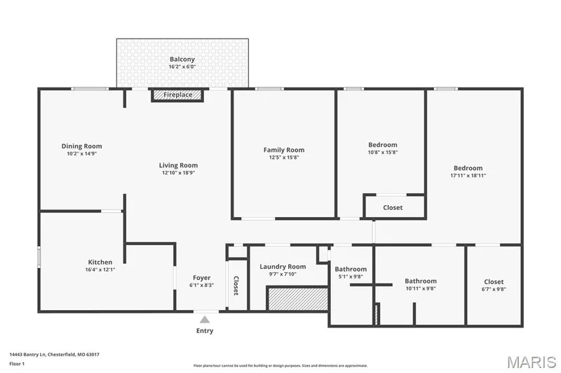 Floor plan — 14443 Bantry Lane #16, Chesterfield, MO 63017
