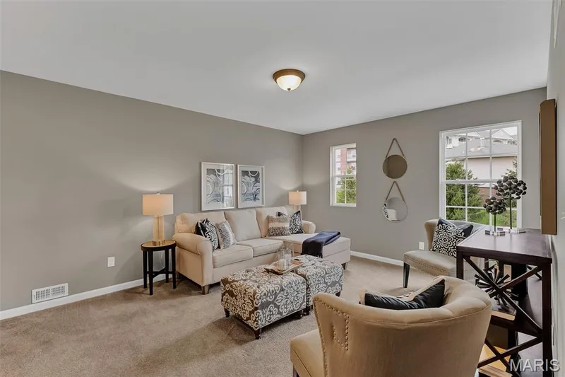Living area with carpet — 1 TBB Sienna @ Kreder Farms, St Charles, MO 63304