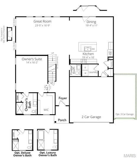 View of property floor plan — 1 TBB Sienna @ Kreder Farms, St Charles, MO 63304