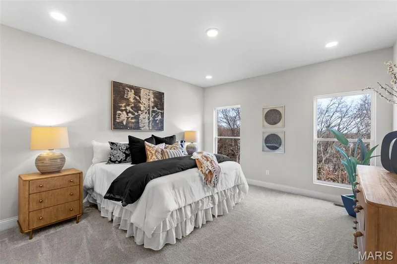 Bedroom featuring carpet and recessed lighting — 1 TBB Rockport @ Kreder Farms, St Charles, MO 63304
