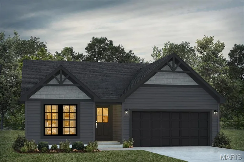 View of front of house with concrete driveway and a garage — 1 TBB Savoy @ Kreder Farms, St Charles, MO 63304