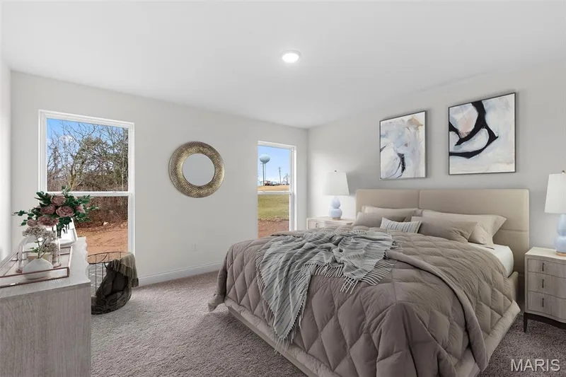 Carpeted bedroom with baseboards — 1 TBB Sydney @ Kreder Farms, St Charles, MO 63304