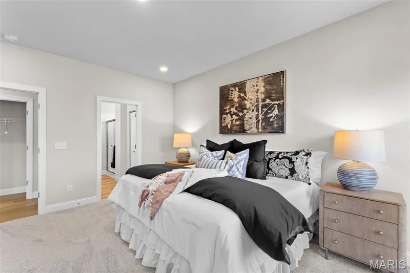 Bedroom with carpet floors and recessed lighting — 1 TBB Rockport @ Creekside Sommers, O'Fallon, MO 63367