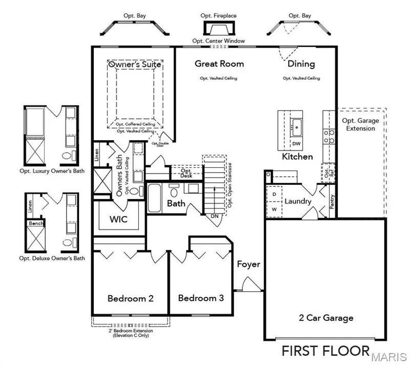 View of home floor plan — 1 TBB Rockport @ Creekside Sommers, O'Fallon, MO 63367