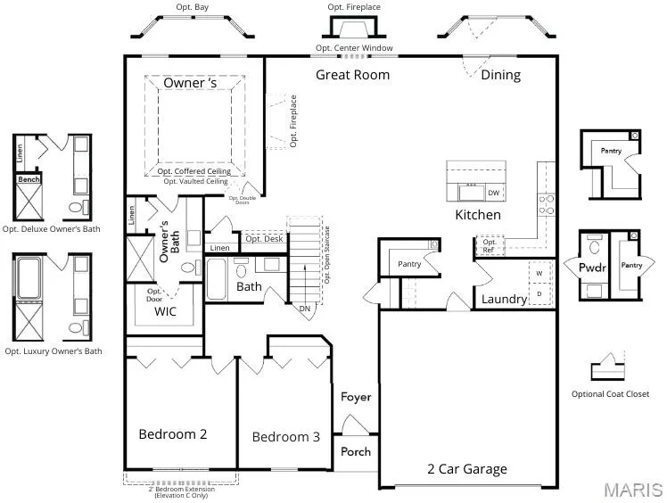 View of home floor plan — 1 TBB Rochester @ Creekside Sommers, O'Fallon, MO 63367