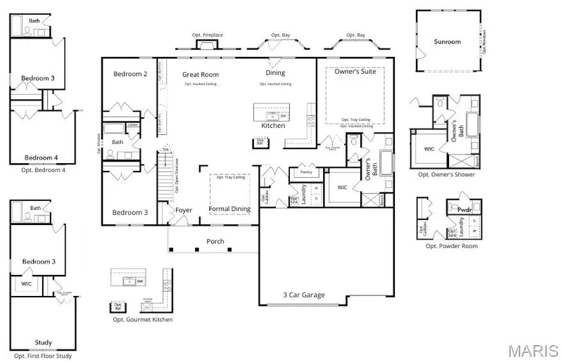 View of home floor plan — 1 TBB Waverly @ Chateau De Fond Du Lac, Lake St. Louis, MO 63367