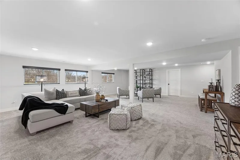 Living area featuring carpet floors and recessed lighting — 1 TBB Canterbury@ Willow Grove, Dardenne Prairie, MO 63368
