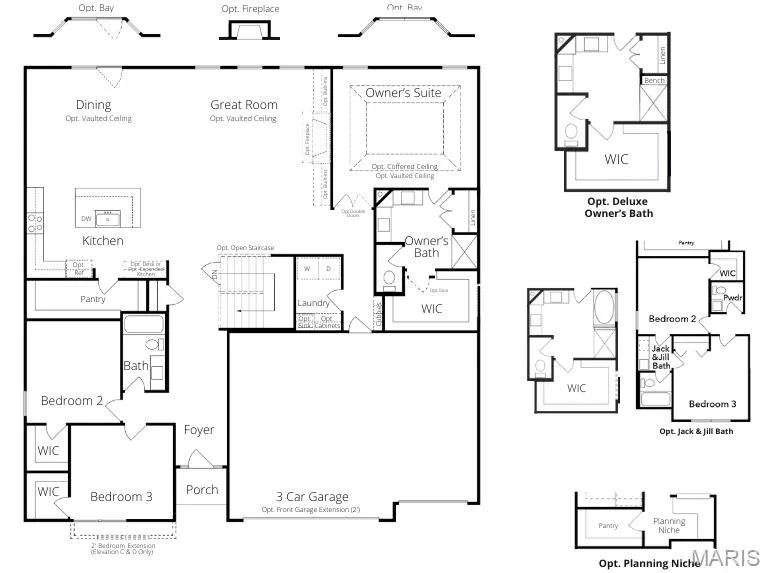 View of home floor plan — 1 TBB Canterbury@ Willow Grove, Dardenne Prairie, MO 63368