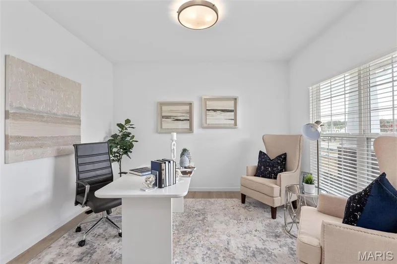 Office featuring light hardwood / wood-style floors — 3 Ashford at Elm Crossing, St Charles, MO 63301