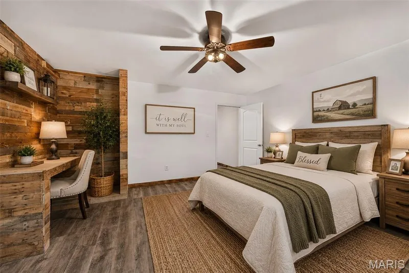virtually staged bedroom in the shop — 3637 Highway T, Marthasville, MO 63357