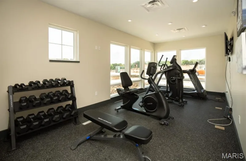 Exercise room featuring recessed lighting — 207 Townshead Way, O'Fallon, MO 63368