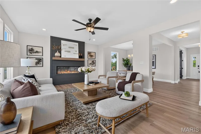 Family room with view of fireplace — 431 Oak Barrel Drive, O'Fallon, MO 63385
