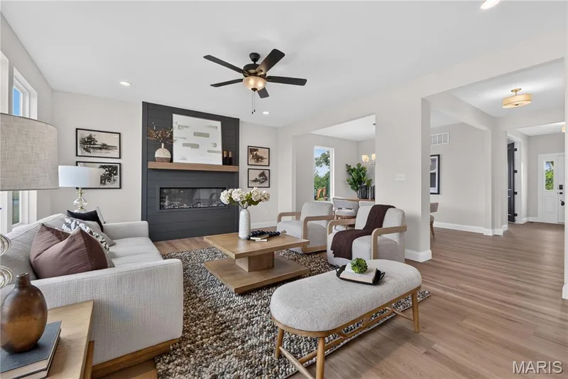 Family room with view of fireplace — 431 Oak Barrel Drive, O'Fallon, MO 63385