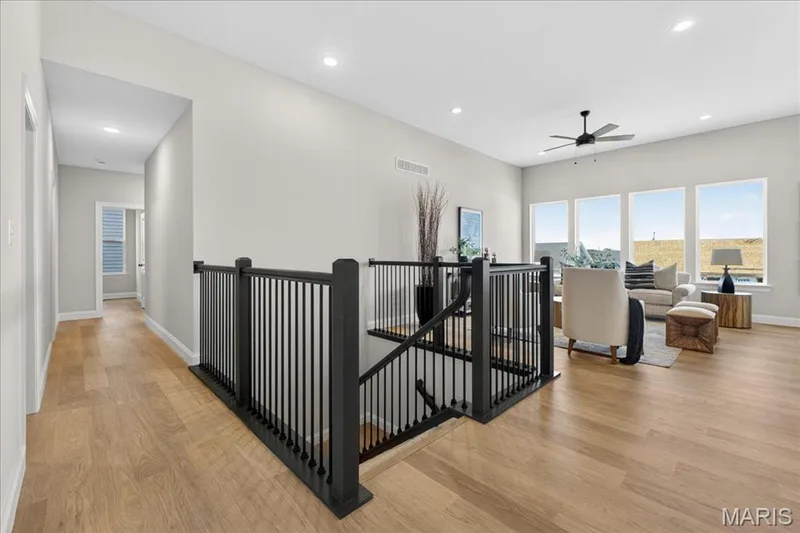 Hallway view and stairs — 421 Farmhouse Drive, O'Fallon, MO 63385