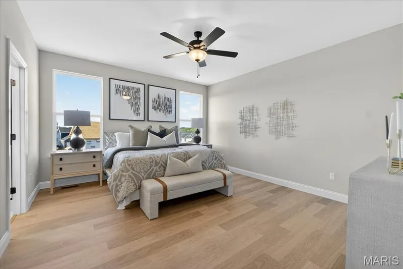 Primary Bedroom with Ceiling fan — 421 Farmhouse Drive, O'Fallon, MO 63385