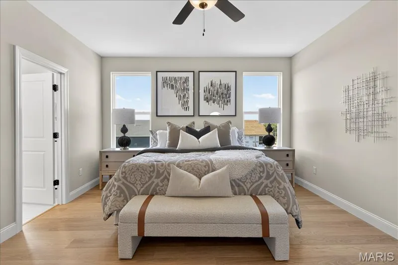 Primary Bedroom with Ceiling fan — 421 Farmhouse Drive, O'Fallon, MO 63385