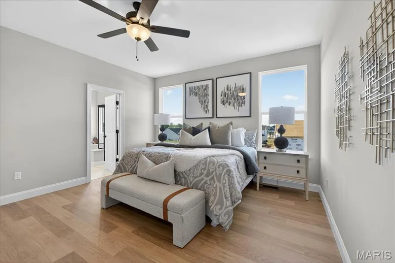Primary Bedroom with Ceiling fan — 421 Farmhouse Drive, O'Fallon, MO 63385