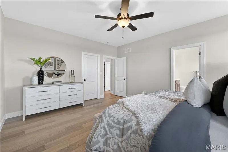Primary Bedroom with Ceiling fan — 421 Farmhouse Drive, O'Fallon, MO 63385