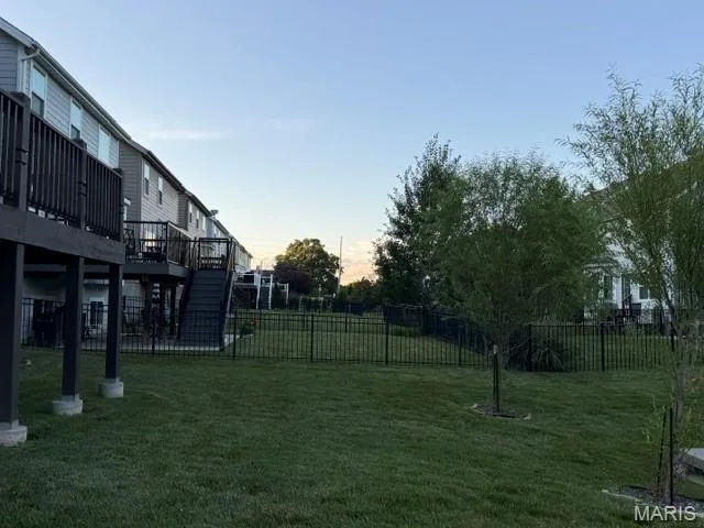 View of rear yard behind Grover Crossing properties — 2736 Grover Crossing Drive, Wildwood, MO 63040