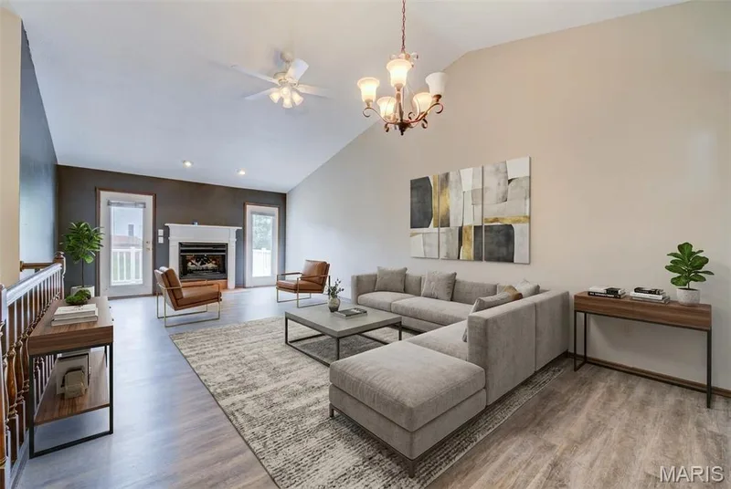 Virtual staging in the Great room. — 1647 Chapman Court, St Charles, MO 63303