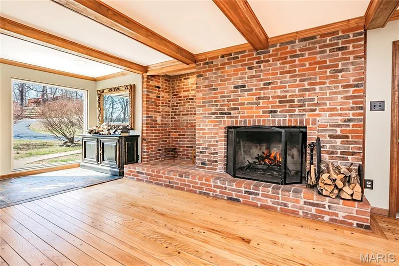 Refurbished woodburning Brick surrounded Fireplace. — 4600 Cliff Forest Drive, Wildwood, MO 63069