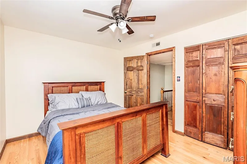 Second Bedroom, Ceiling Fan, Wood Floors, Wood Bifold Closet Doors. — 4600 Cliff Forest Drive, Wildwood, MO 63069