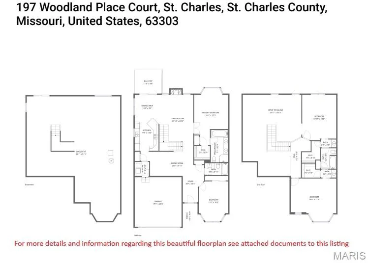 For additional detailed information regarding the floorplan see attached documents to this listing. — 197 Woodland Place Court, St Charles, MO 63303