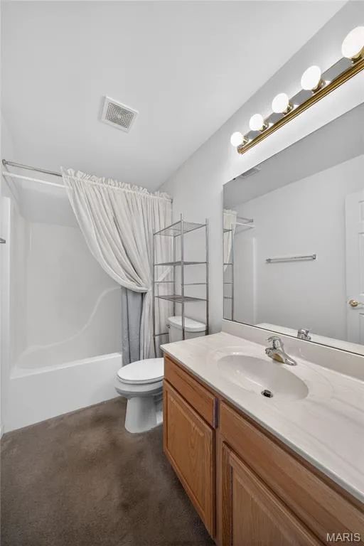 Hall Full Bath with Wood Vanity! — 12 Shimmering Lake Court, St Charles, MO 63301