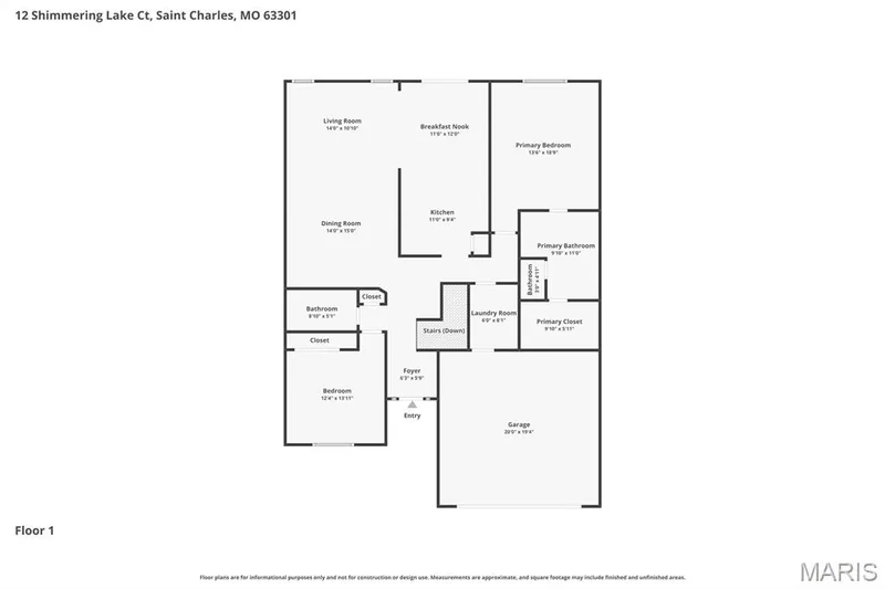 Main Floor Plan — 12 Shimmering Lake Court, St Charles, MO 63301