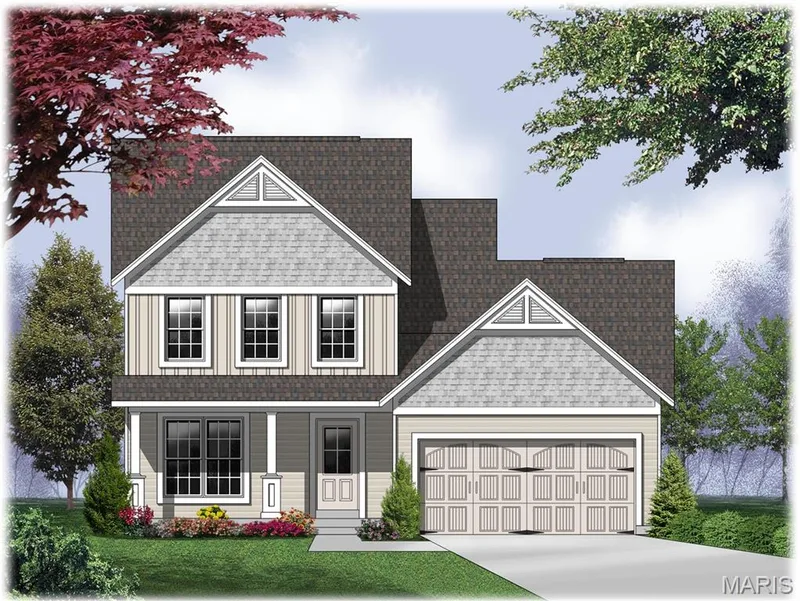 Elevation 2 - shown with upgraded garage doors — 0 Cortland @ Harvest, O'Fallon, MO 63385