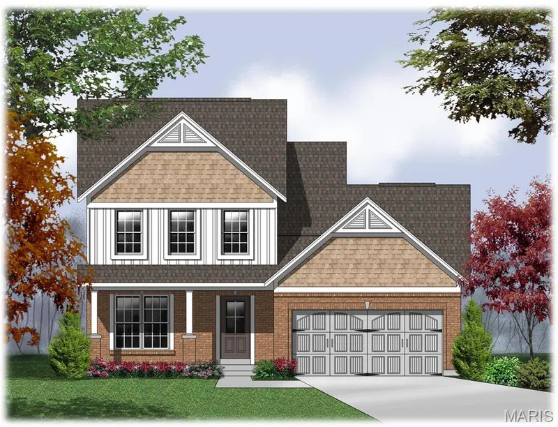 Elevation 4 - shown with upgraded garage doors — 0 Cortland @ Harvest, O'Fallon, MO 63385