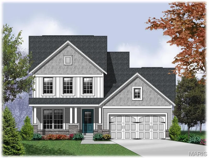 Elevation 5 - shown with upgraded garage doors — 0 Cortland @ Harvest, O'Fallon, MO 63385
