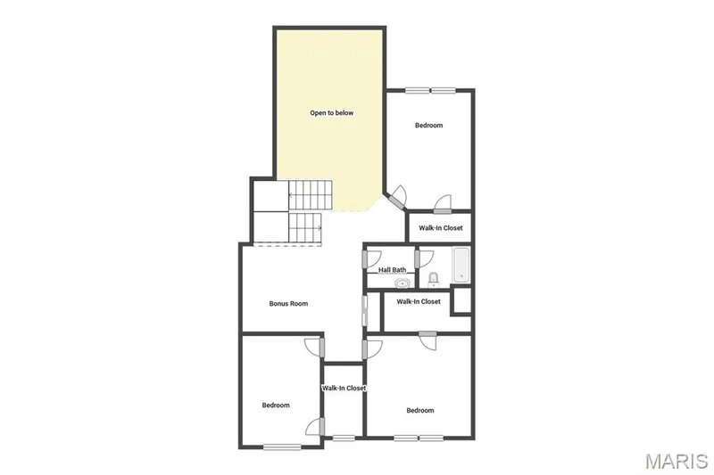 UPPER LEVEL Disclaimer: This floorplan is a representation of the home’s general layout, but may not be exact — 204 Grayleaf Court, O'Fallon, MO 63385