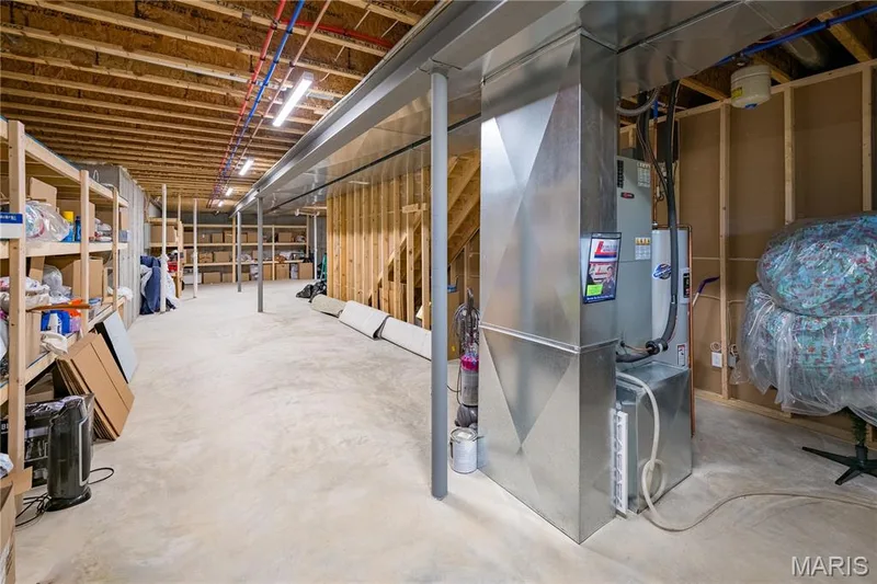Unfinished basement area for storage or more area to create into your vision — 150 Delcreek Estates Drive, Foristell, MO 63348