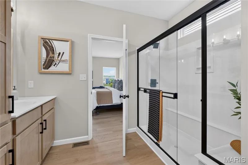 View of Primary bathroom with shower. — 106 River Wind Drive, St Charles, MO 63301