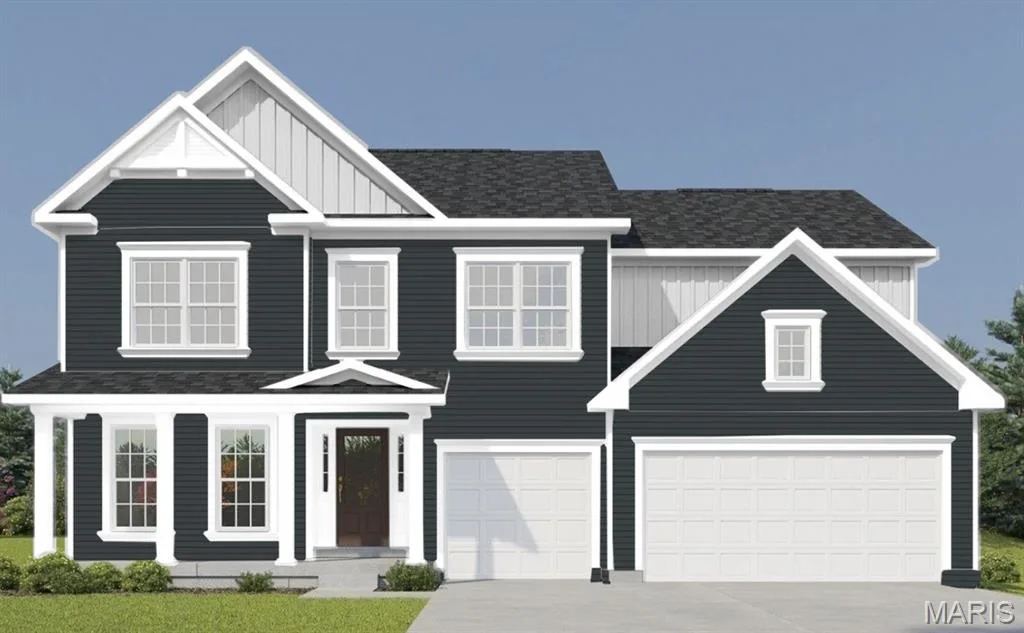 The Windsor elevation 5 by Consort Homes with 8 ft Ingrade and 3 car garage — 342 Healthy Way, St Charles, MO 63304