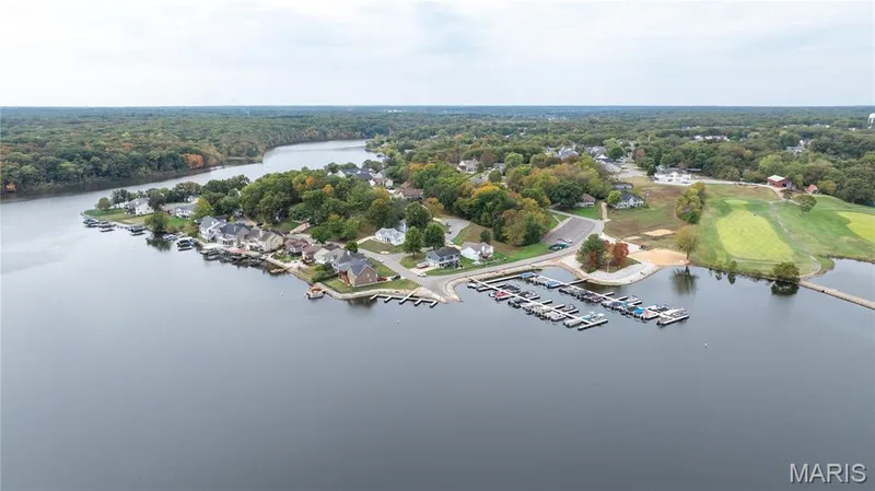 Aerial view of a large body of water — 10107 Greenbriar Court, Foristell, MO 63348