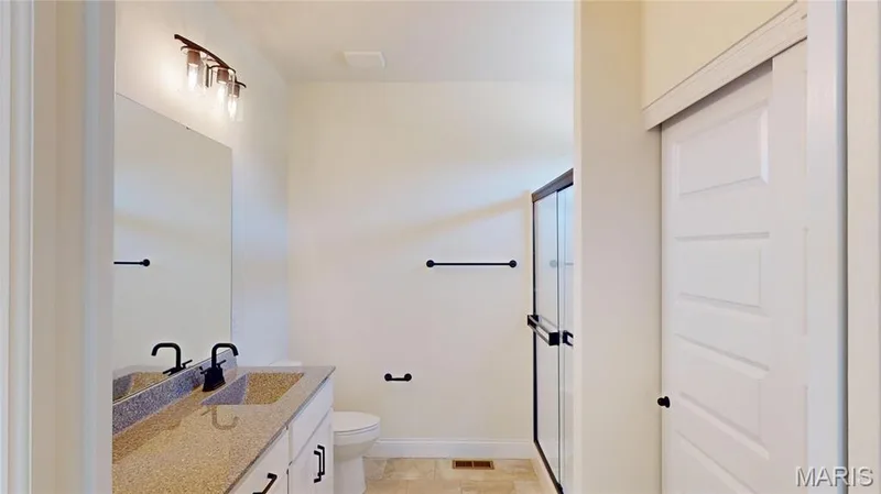 Primary Bath with 5' Shower & Linen Closet — 130 River Grove Court, O'Fallon, MO 63366