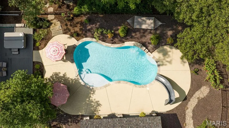 Drone view of pool — 51 Nordic Lane, Defiance, MO 63341