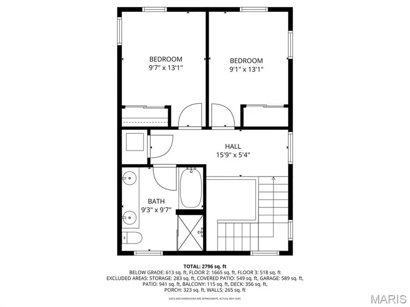 Upper level floor plans — 51 Nordic Lane, Defiance, MO 63341