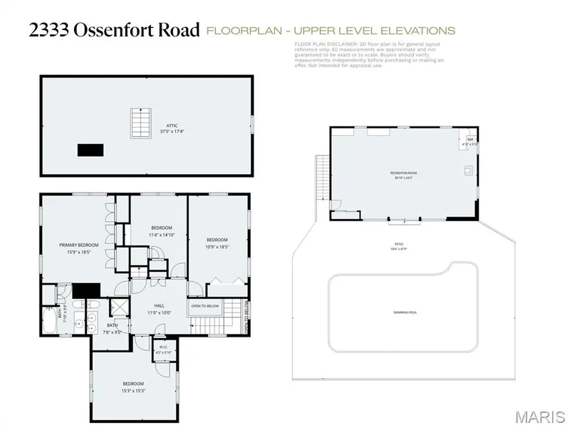 Floor plan - UPPER ELEVATIONS — 2333 Ossenfort Road, Wildwood, MO 63038