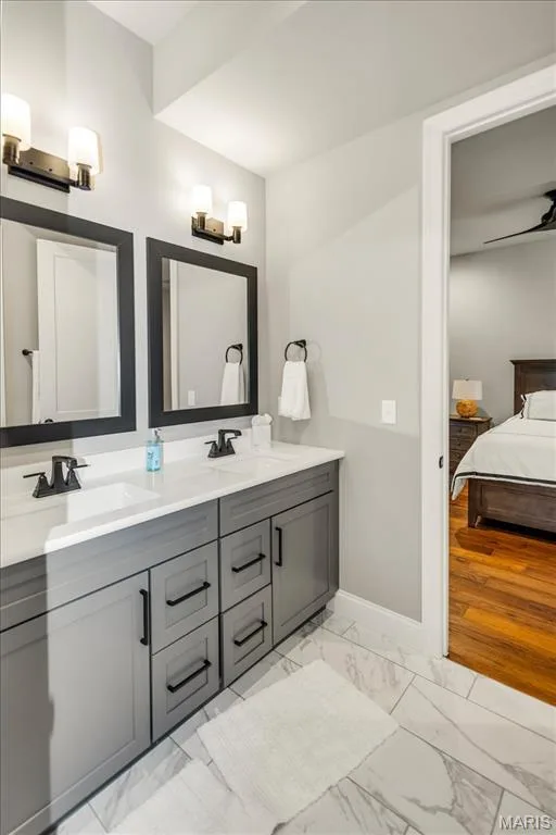 Jack and Jill bathroom in the Lower Level — 4444 Augusta Shores Drive, Augusta, MO 63332