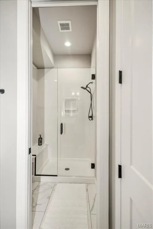 Shower in the Lower Level bathroom — 4444 Augusta Shores Drive, Augusta, MO 63332